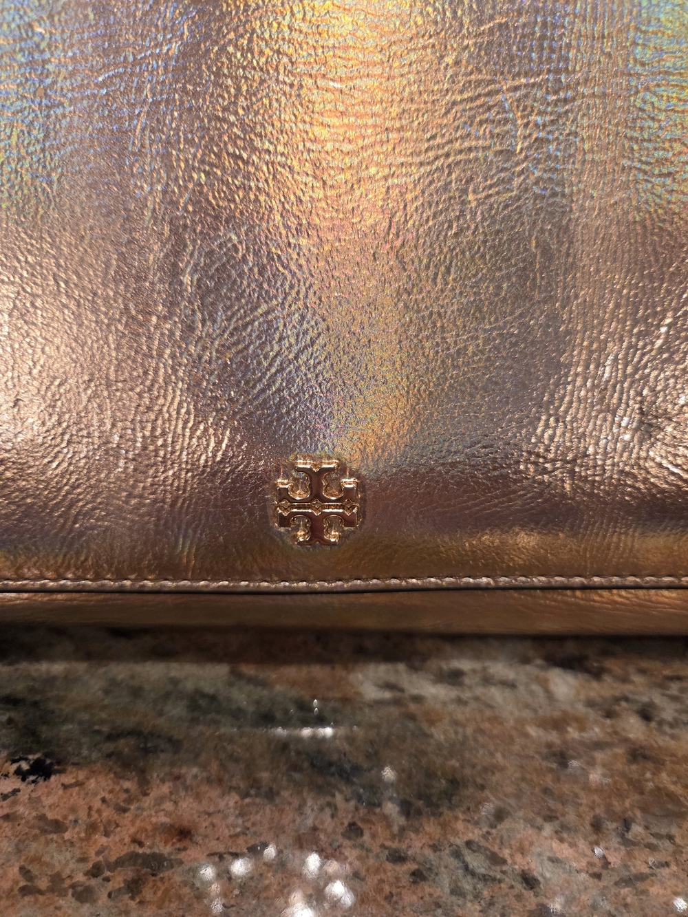 Tory Burch Iridescent Rose Gold Chain Crossbody Bag - Picture 3 of 9